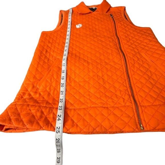 NWOT Clemson UG Apparel Quilted Moto Vest Orange Tigers Logo Size Medium - Picture 12 of 13